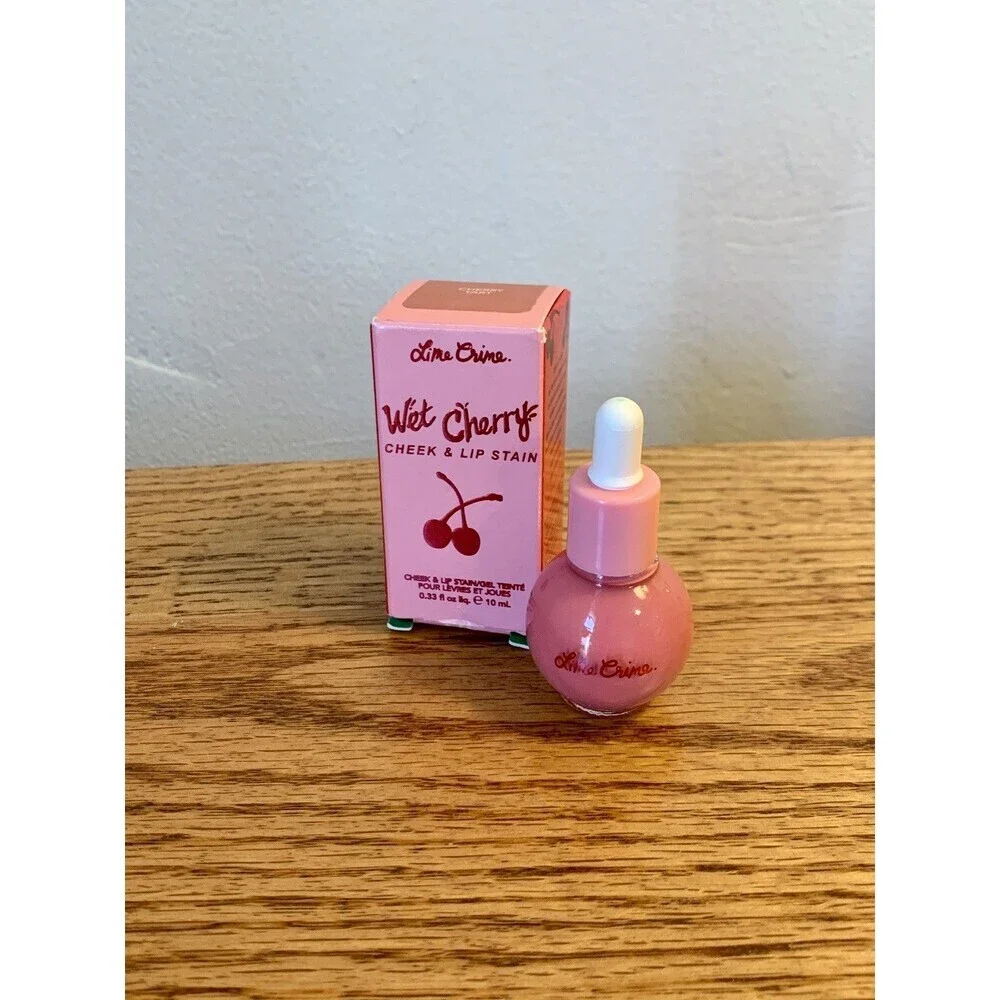 (2) Lime Crime Wet Cherry Cheek Lip Stain CHERRY TART CHERRY PUDDING New/NIB SET